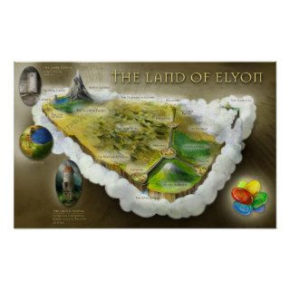 The Land of Elyon  Map Poster