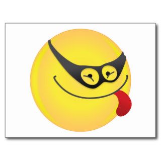 Happy Smiley Face Mask Bandit Postcard