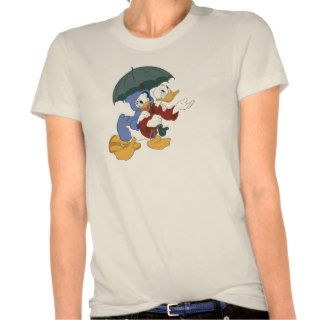 Donald and Daisy Duck under umbrella Fantasia rain Tee Shirts