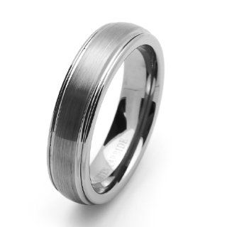 6MM Comfort Fit Tungsten Carbide Wedding Band Brushed Dome For Men & Women (5 to 15) Size 11 Cobalt Free Jewelry