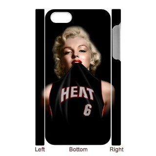 Marilyn Monroe in NBA Miami Heat Superstar LeBron James #6 Jersey 3D IPhone 5 Hard Plastic Case Cell Phones & Accessories