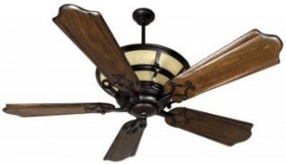 Craftmade Lighting K10706 Hathaway   56" Ceiling Fan, Oiled Bronze Finish with Classic Ebony Blade Finish with Tea Stained Glass    