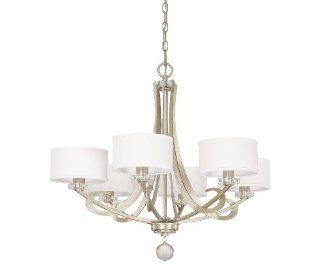 Capital Lighting 4266WG 552 Hutton 6 Light Chandelier, Winter Gold Finish and Decorative Shades    