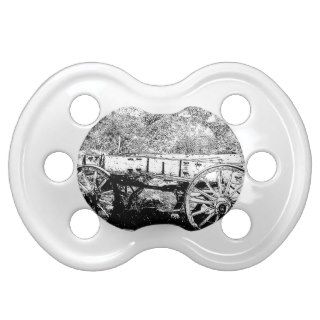 Antique Wagon in Pen and Ink Drawing Pacifier