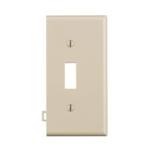 Leviton Sectional 1 Gang End Toggle Nylon Wall Plate   White 908 0PSE1 00T