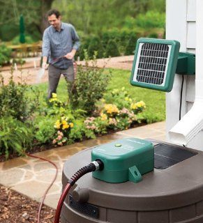 Solar Powered Rain Barrel Water Pump  Patio, Lawn & Garden