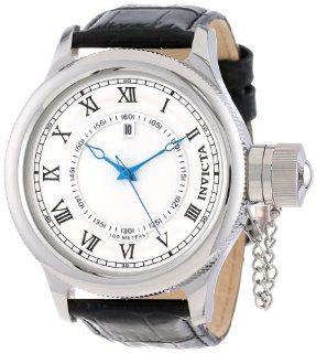 Invicta Men's 14076 Russian Diver Silver Dial Black Leather Watch Invicta Watches