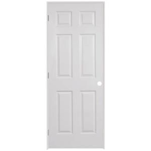 Steves & Sons 24 in x 80 in. 6 Panel Right Hand Textured Composite Primed White Hollow Core Prehung Interior Door J626WWADAERH