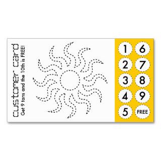 tanning salon cut out punch cards business card template