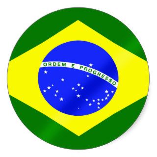 Brazilian flag of Brazil gifts and tees Round Stickers