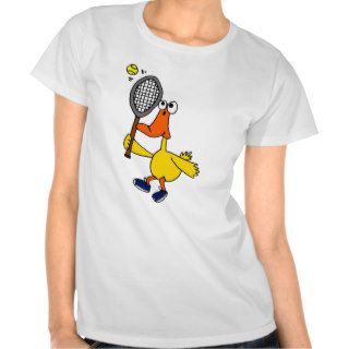 AI  Funny Duck Playing Tennis T shirts