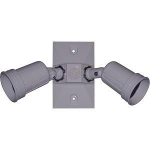Greenfield Weatherproof Lampholder Kit with Three Hole Rectangular Cover   Gray KF3SP