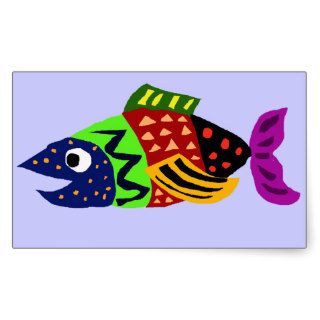 WW  Folk Art Fish Design Sticker