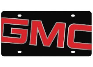 GMC Logo Red/Black LAZER TAG Front Vanity License Plate #554 Automotive