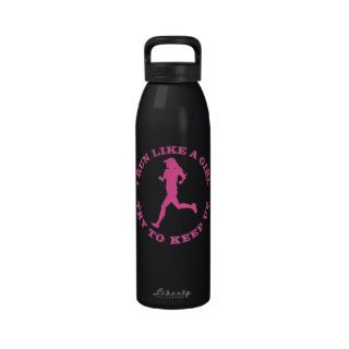 I Run Like A Girl, Try To Keep Up Water Bottle