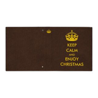 Keep Calm Enjoy Christmas Medium Brown Kraft Paper Vinyl Binders