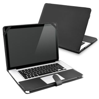 BasAcc Black Leather Case for Apple MacBook Pro 13 inch BasAcc Laptop Accessories