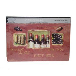 Creative Tops TML556MUV Wine Themed Cork Backed Placemats   2 Pack   Place Mats
