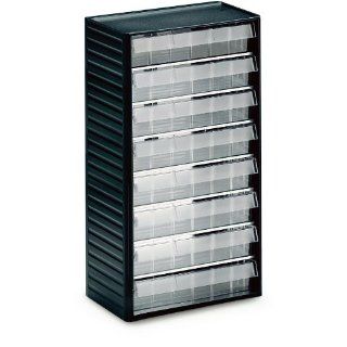 Sovella 556 3 Treston Polypropylene Visible Storage Cabinet with 8 Drawers, 55 lbs Capacity, 12.20" Width x 21.65" Height x 7.09" Depth, Dark Grey Material Handling Equipment