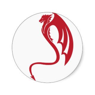 Glaurung el dragón rojo pegatina redonda de