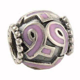 Soufeel Light Purple Breast Cancer Awareness Ribbon Oval Sterling Silver Charms Fit Pandora Bracelets Jewelry