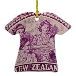 1948 British Royal Family New Zealand Stamp Christmas Ornament