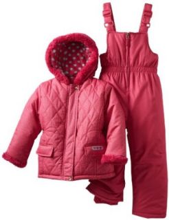 Pink Platinum Girls 2 6X Sparkle Puffer Snowsuit, Fuschia, 3T Clothing