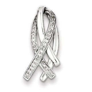 Sterling Silver Diamond Slide Pendant   JewelryWeb Pendant Necklaces Jewelry