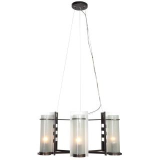 Silicon Valley 6 light Chandelier with Recycled Frosted Glass Varaluz Chandeliers & Pendants