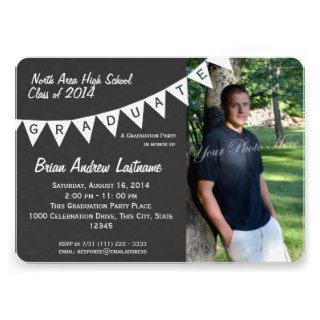 Graduation Pennant Flag Banner with Photo Personalized Announcements