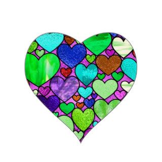 Many Hearts in Heart Shap Sticker