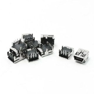 10x Right Angle 5Pin PCB Mount USB B Type Female Jack Solder Connector Electronics