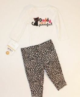 Carter's "Daddy Thinks I'm Purrfect" Onesie and Leggings Clothing
