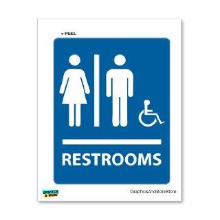 Restrooms   Unisex   Mens and Womens   Handicapped   Window Wall Sticker Automotive