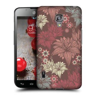Head Case Designs Medium Taupe Botanical Ornament Hard Back Case Cover for LG Optimus L7 II Dual P715 Cell Phones & Accessories