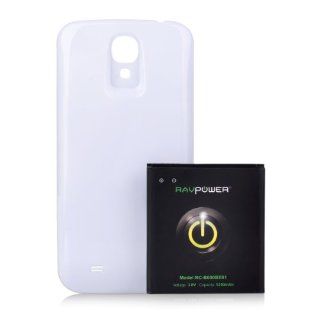 RAVPower 5200mAh Samsung Galaxy S4 Replacement Extended Battery [NFC / Google Wallet Capable] for, GT I9505, SCH I545 (Verizon), SGH I337 (AT&T), SGH M919 (T Mobile), SPH L720 (Sprint), with White Cover Cell Phones & Accessories