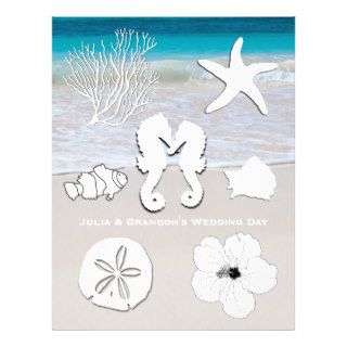 Sea Life Tropical Beach Wedding Kids Coloring Page Personalized Flyer