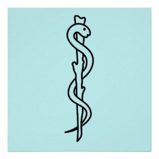 Rod of Asclepius [medical symbol] Poster