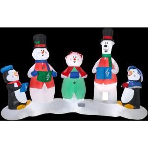 126 in. W x 49 in. D x 78 in. H Inflatable Christmas Character Carolers Scene with Light Show 86206X