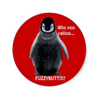Fluffy Baby Penguin Cute Funny Stickers