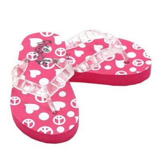 Mia   Kid's Firebug Light Up Flip Flops Pink Peace Hearts Fashion Flip Flops Shoes