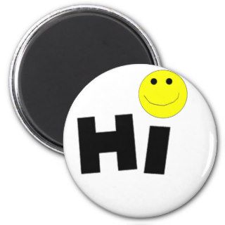 Hi (Smiley Face) Refrigerator Magnets
