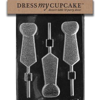 Dress My Cupcake DMCD050 Chocolate Candy Mold, Tie Lollipop Textured Kitchen & Dining