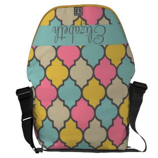 awesome cute trendy Quatrefoil colourful pattern Messenger Bag
