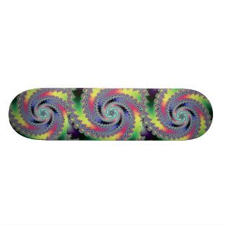 Triple Fractal Rainbow Swirl Custom Skate Board