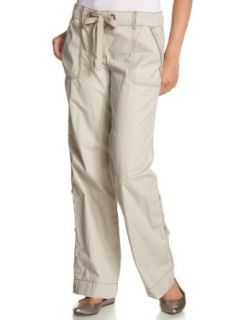 IZOD Women's Light Weight Twill Drawstring Convertible Pant,New Khaki,16 Clothing
