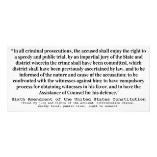 Sixth Amendment to the United States Constitution Photograph