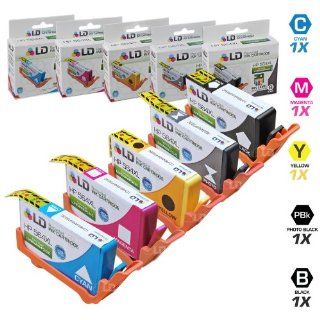 LD Remanufactured Replacement Inkjet Cartridges for Hewlett Packard (HP) 564XL 1 Black CN684WN, Photo Black (5 Pack) CB322WN, Cyan CB323WN, Magenta CB324WN, Yellow CB325WN  Shows Accurate Ink Levels Electronics