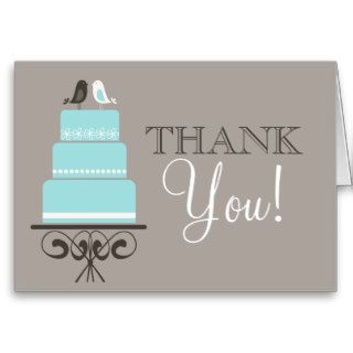 Birds and Cake Thank You Greeting Cards