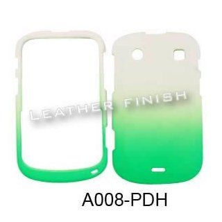 RUBBER COATED HARD CASE FOR BLACKBERRY BOLD 9900 9930 RUBBERIZED TWO COLOR WHITE GREEN Cell Phones & Accessories